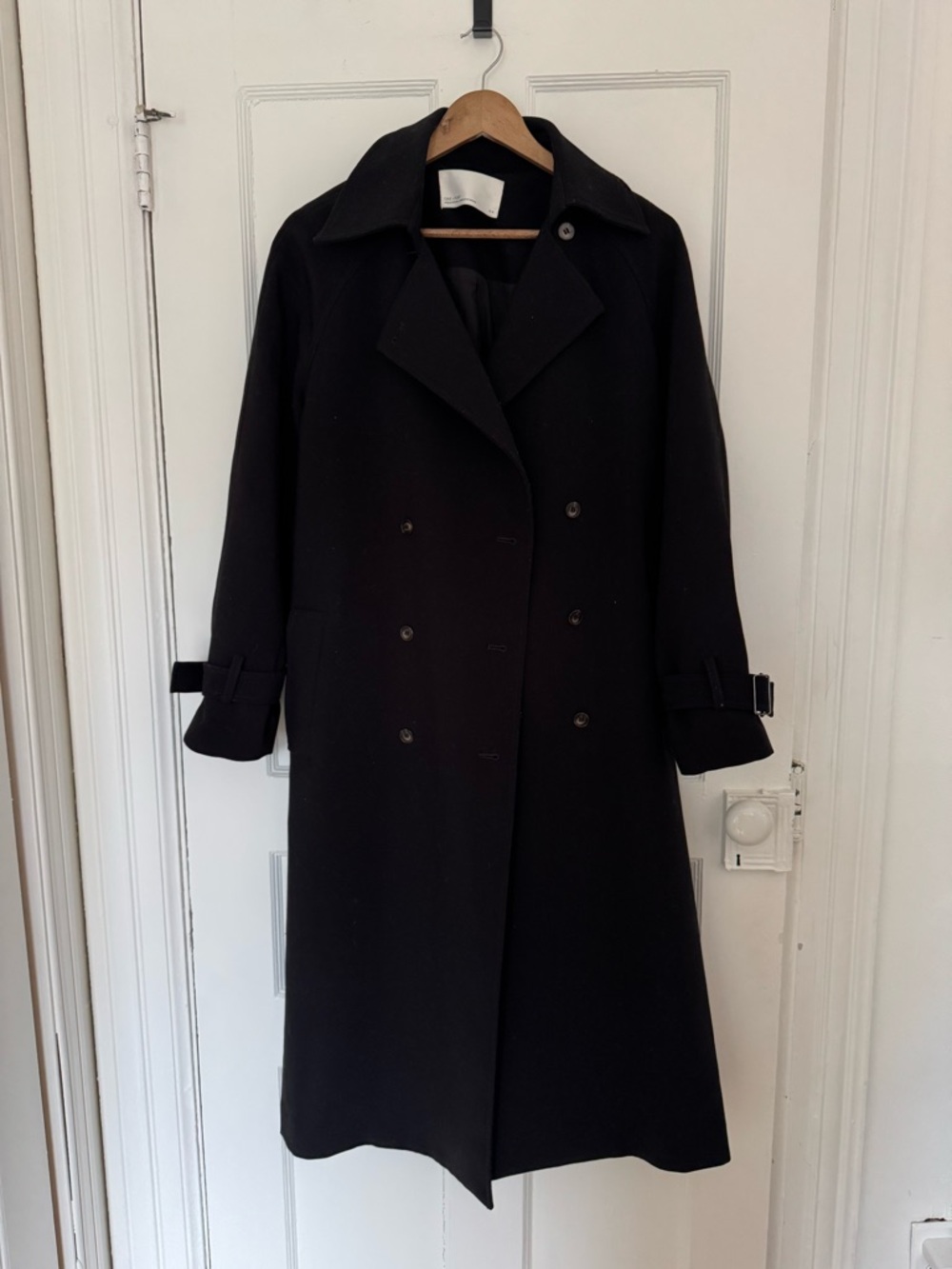 OAK + FORT Black Trench Coat XS
